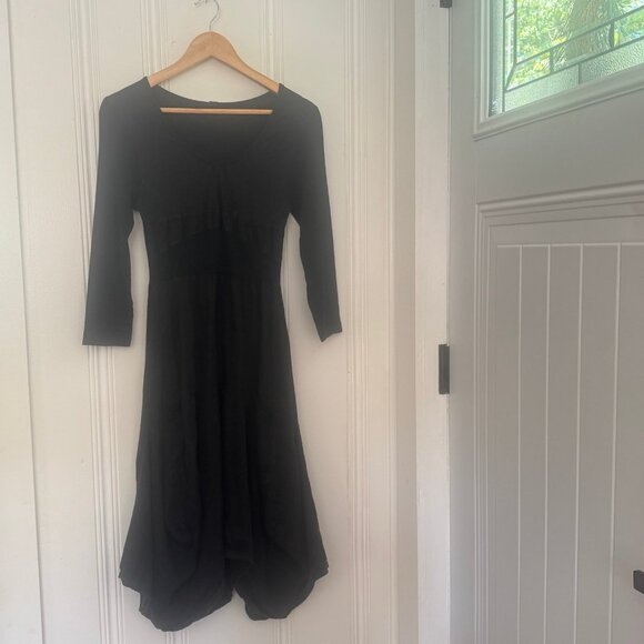 Inizio black linen boho dress M - Picture 1 of 9